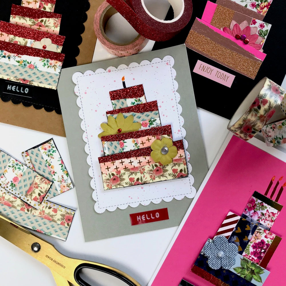 DIY! Easy Peasy Washi Tape Cake Card!