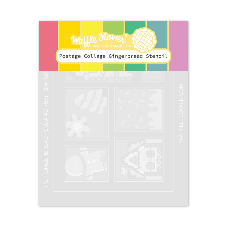 waffle flower postage collage gingerbread stencil 421765