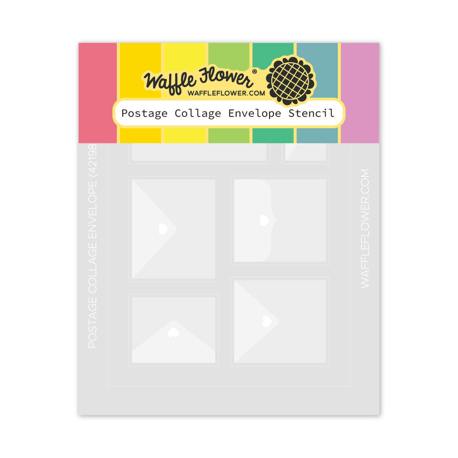 Waffle FLOWER postage collage envelope stencil Australia