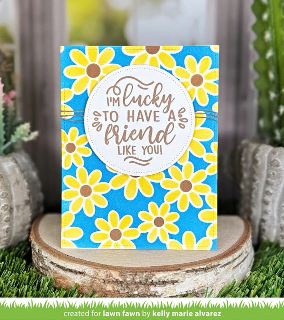 Lawn Fawn - LF3693 - Daisy Bloom Background Stencils