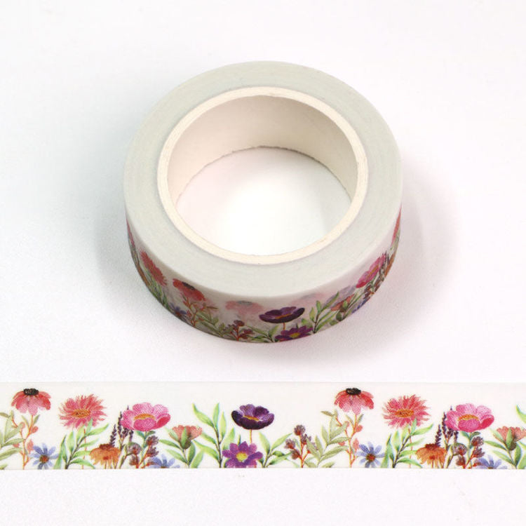 washi tape - floral field of bold blooms