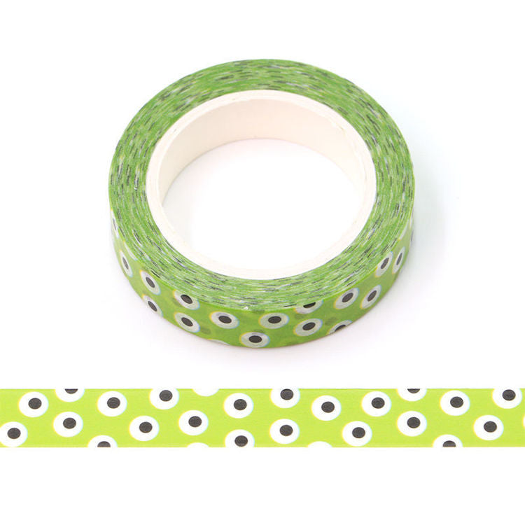 washi tape halloween green googly eyes