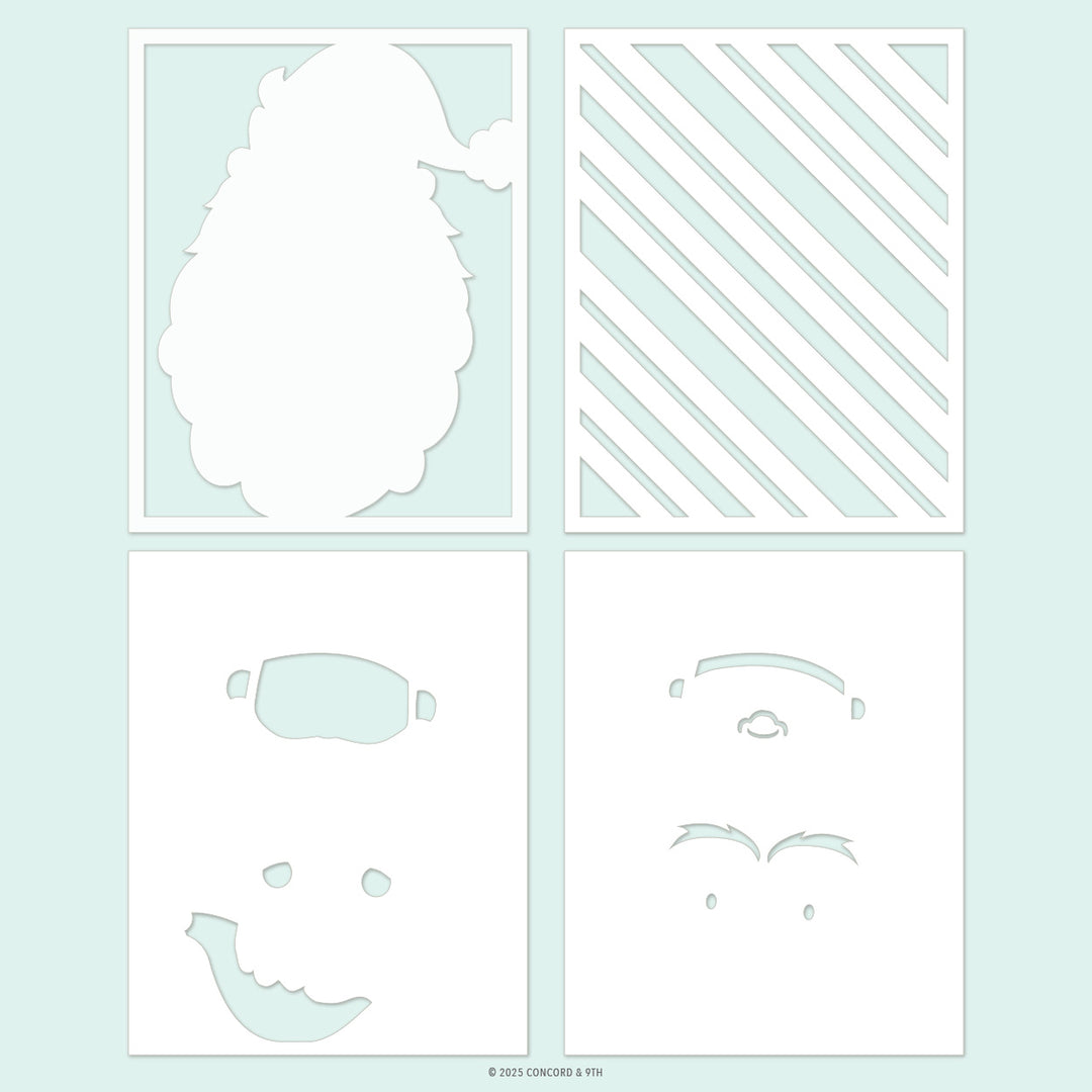 Concord & 9th - Jolly St. Nick Stencil Pack (4 qty; 4.75 x 6)