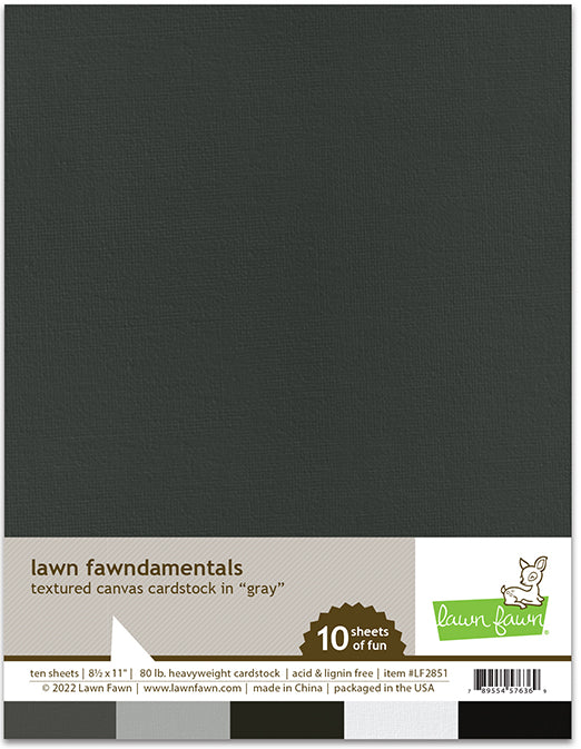 Lawn Fawn LF2851 Textured Canvas Cardstock - Gray