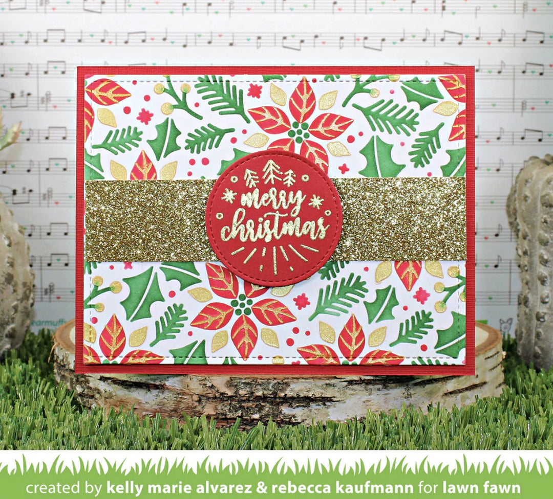 LF3280 Poinsettia Background Stencils view of three example