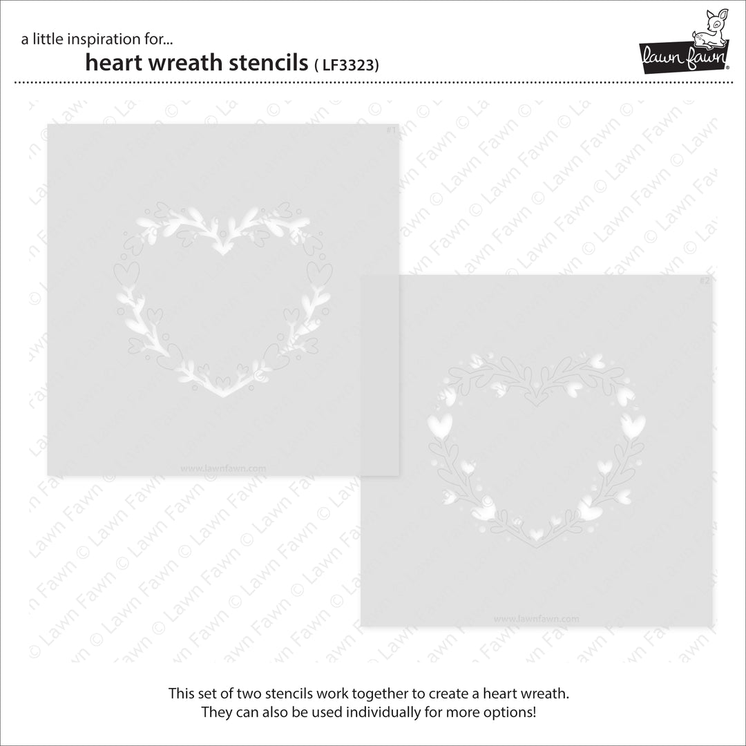 LF3323 Heart Wreath Stencils