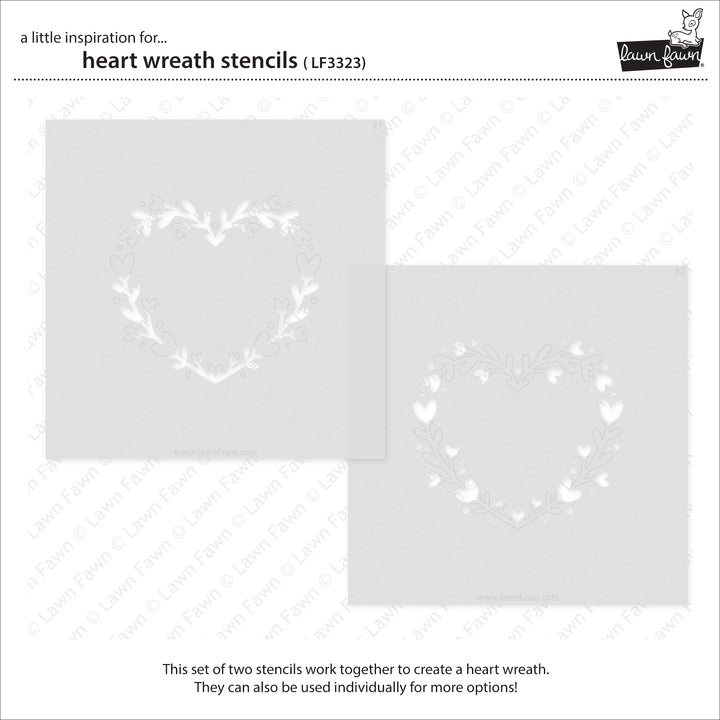 LF3323 Heart Wreath Stencils
