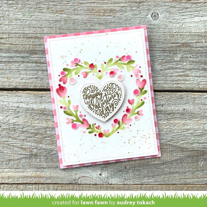 LF3323 Heart Wreath Stencils