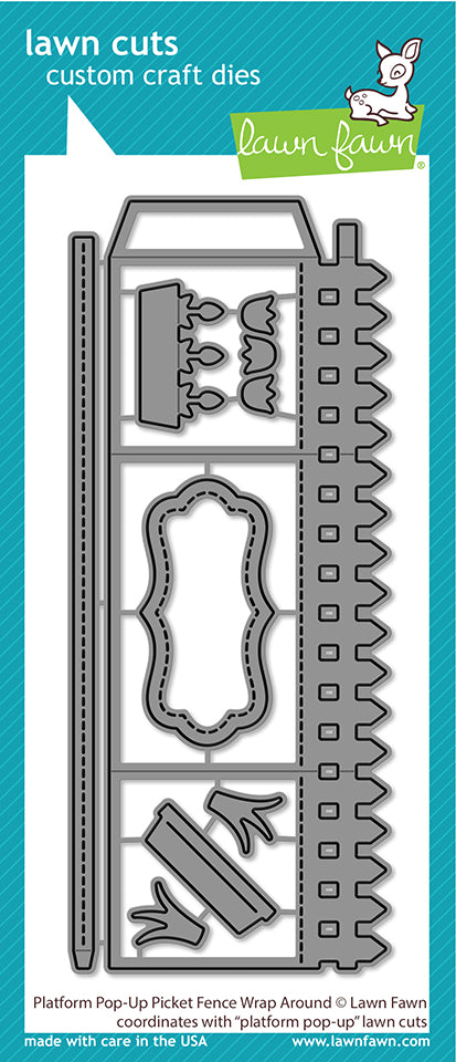 LF3372 Platform Pop-Up Picket Fence Wrap Around by Lawn Fawn