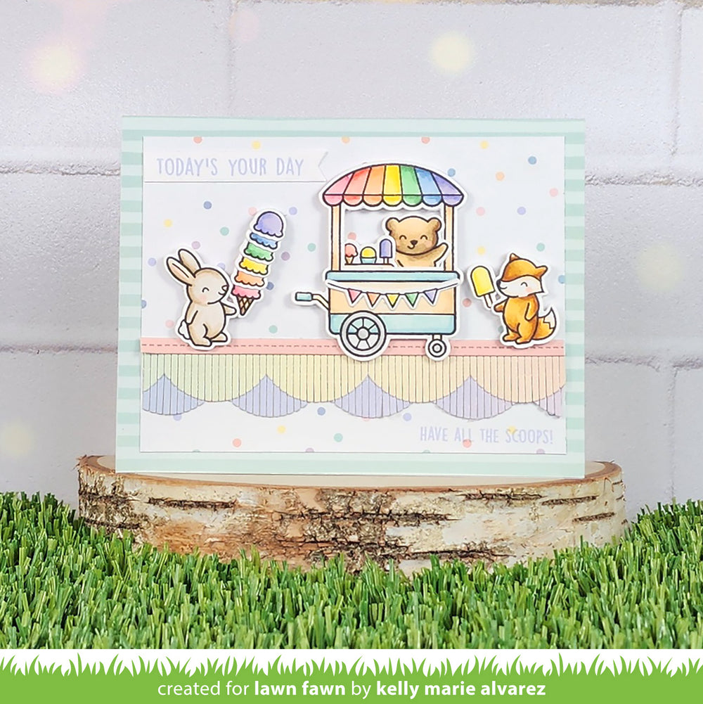 Lawn Fawn LF3408 Treat Cart 4X6 Clear Stamp Set example