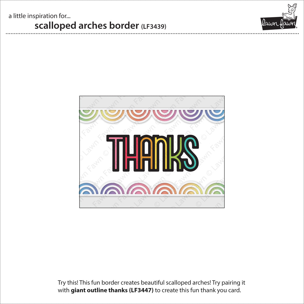 Lawn Fawn LF3439 Scalloped Arches Border Dies card example