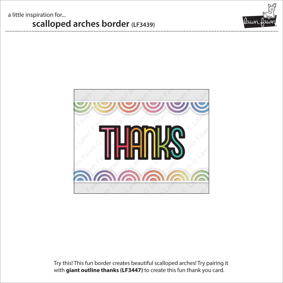 Lawn Fawn LF3439 Scalloped Arches Border Dies card example