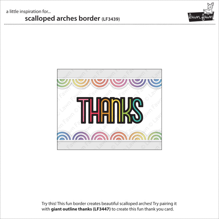 Lawn Fawn LF3439 Scalloped Arches Border Dies card example