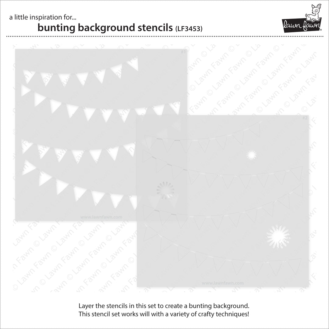 Lawn Fawn LF3453 Bunting Background Stencils image