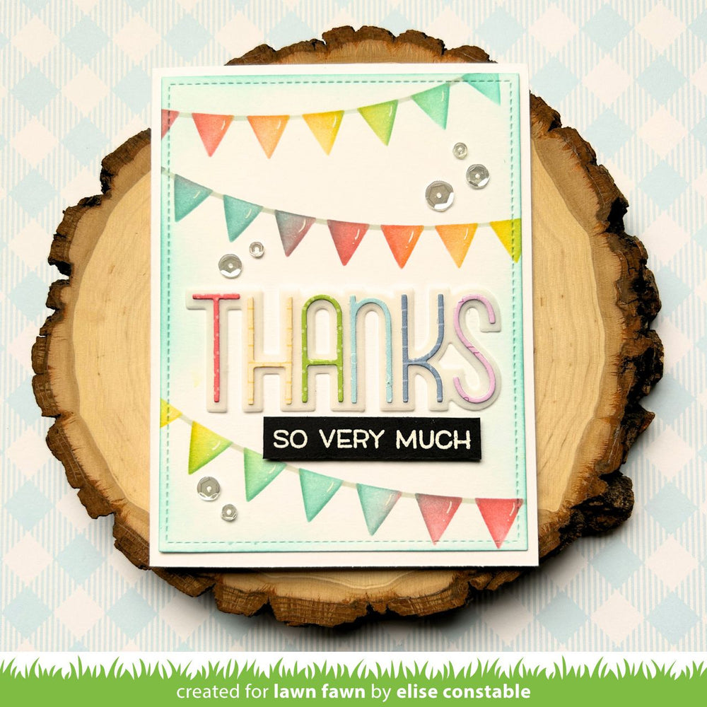 Lawn Fawn LF3453 Bunting Background Stencils example