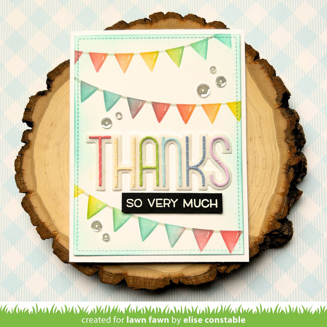 Lawn Fawn LF3453 Bunting Background Stencils example