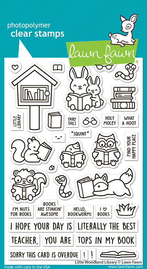 Lawn Fawn LF3486 Little Woodland Library 4x6 clear stamp set