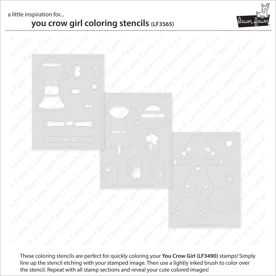 LF3565 You Crow Girl Coloring Stencils
