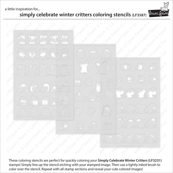 LF3587 - Simply Celebrate Winter Critters Coloring Stencils