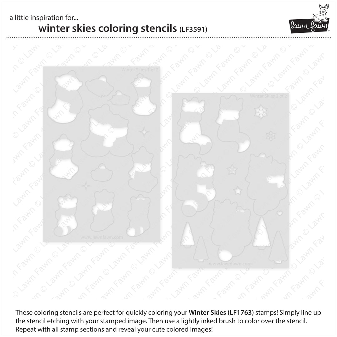 LF3591 - Winter Skies Colouring Stencils