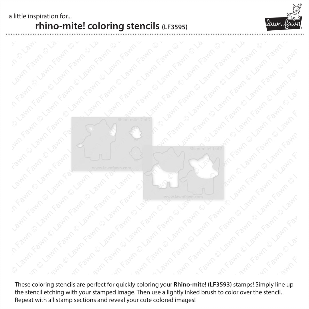 Lawn Fawn - LF3595 - Rhino-Mite! Coloring Stencils