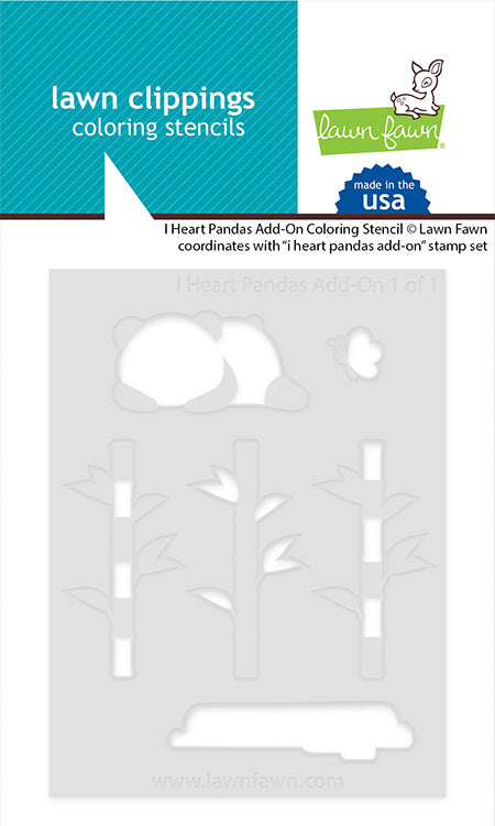 LF3601 - I Heart Pandas Add-On Coloring Stencil
