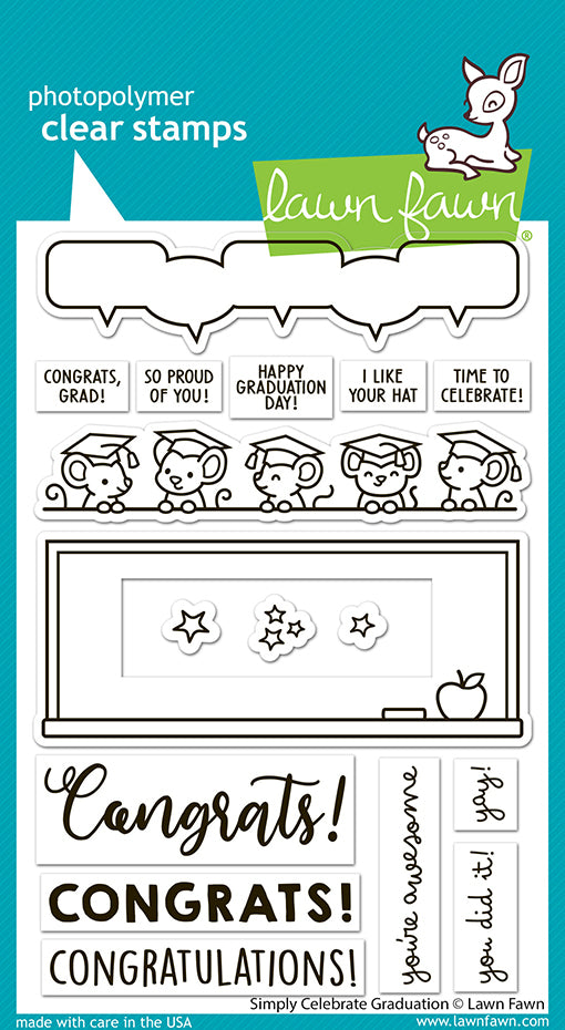 Lawn Fawn - LF3716 - Simply Celebrate Graduation Stamp Set