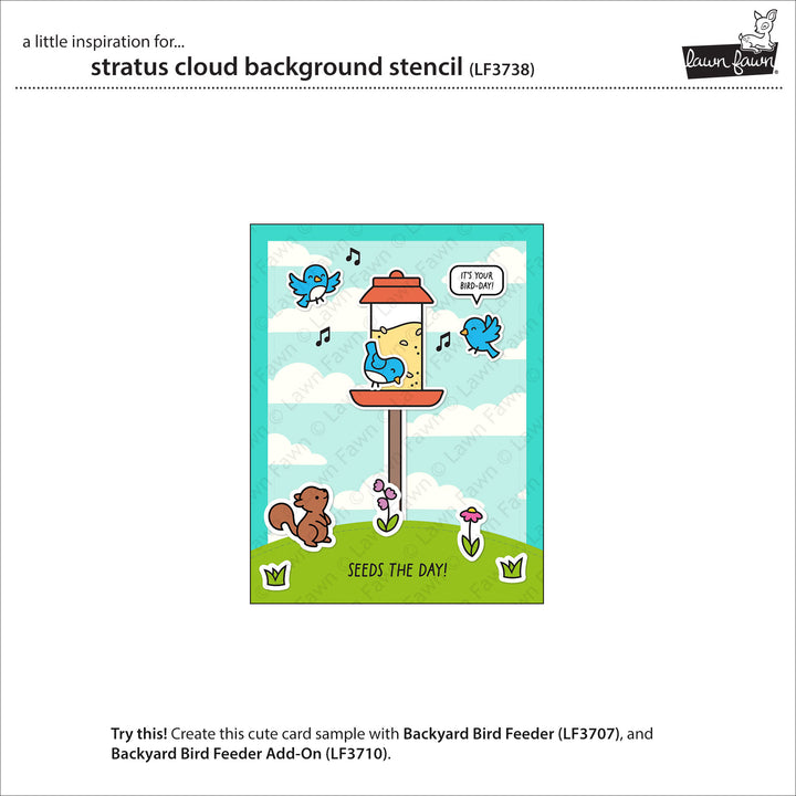 Lawn Fawn - LF3738 - Stratus Cloud Background Stencil
