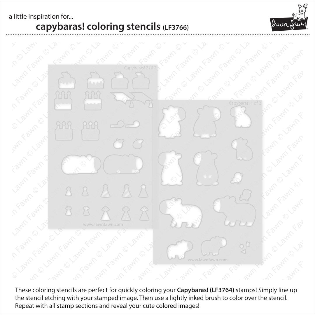 Lawn Fawn - LF3766 - Capybaras! Coloring Stencils