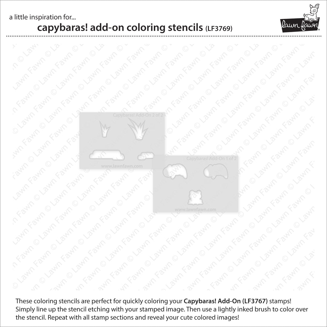 Lawn Fawn - LF3769 - Capybaras! Add-On Coloring Stencils