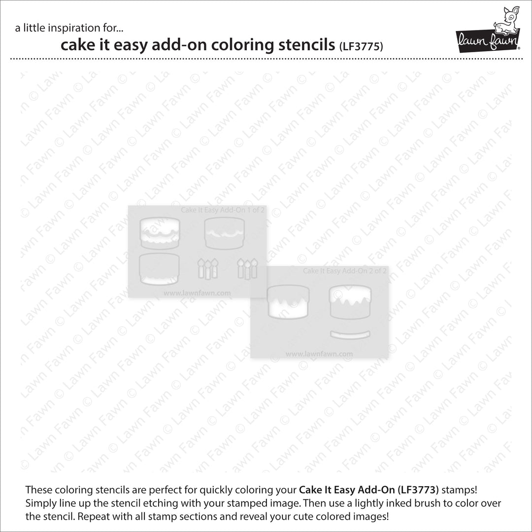 Lawn Fawn - LF3775 - Cake It Easy Add-On Coloring Stencils