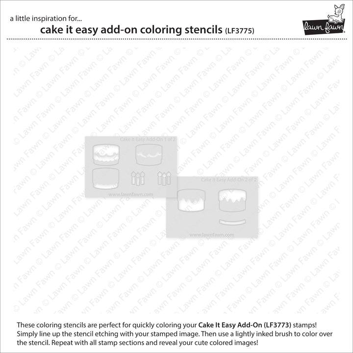 Lawn Fawn - LF3775 - Cake It Easy Add-On Coloring Stencils