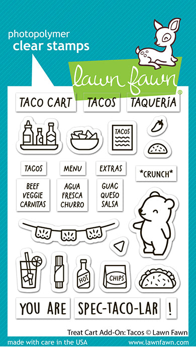 Lawn Fawn - LF3777 - Treat Cart Add-On: Tacos Stamp Set