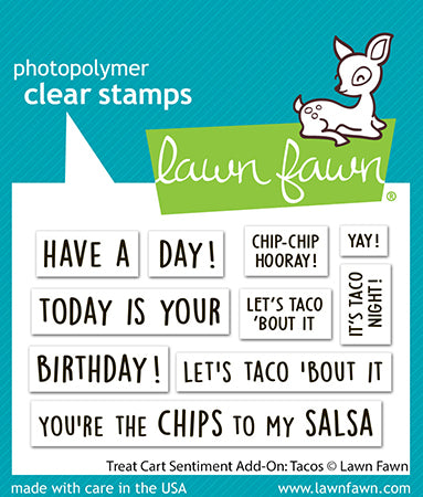 Lawn Fawn - LF3780 - Treat Cart Sentiment Add-On: Tacos Stamp Set