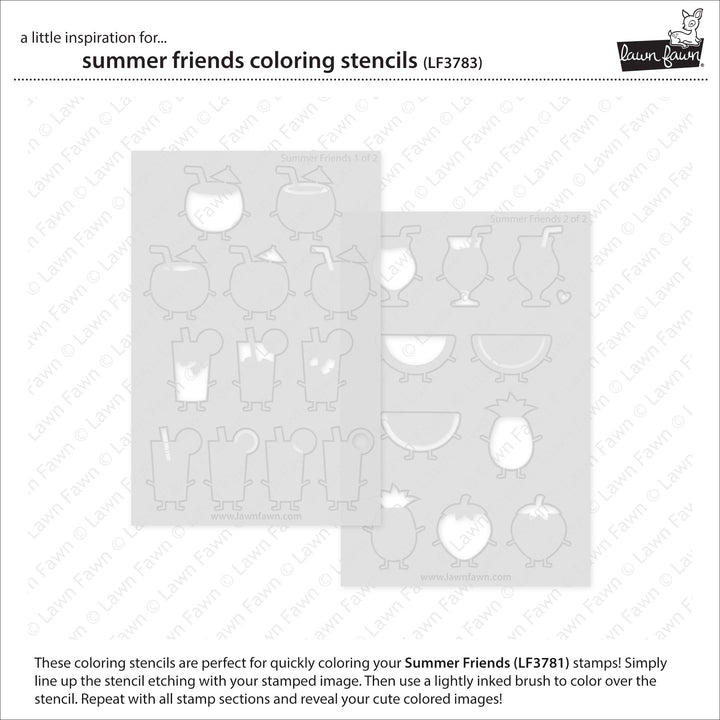 Lawn Fawn - LF3783 - Summer Friends Coloring Stencils