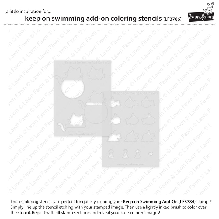 Lawn Fawn - LF3786 - Keep On Swimming Add-On Coloring Stencils