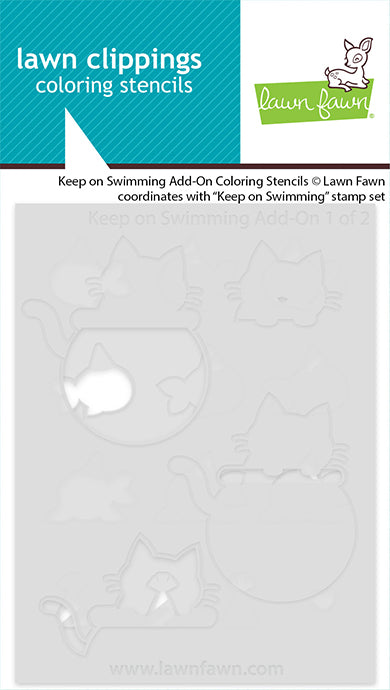 Lawn Fawn - LF3786 - Keep On Swimming Add-On Coloring Stencils