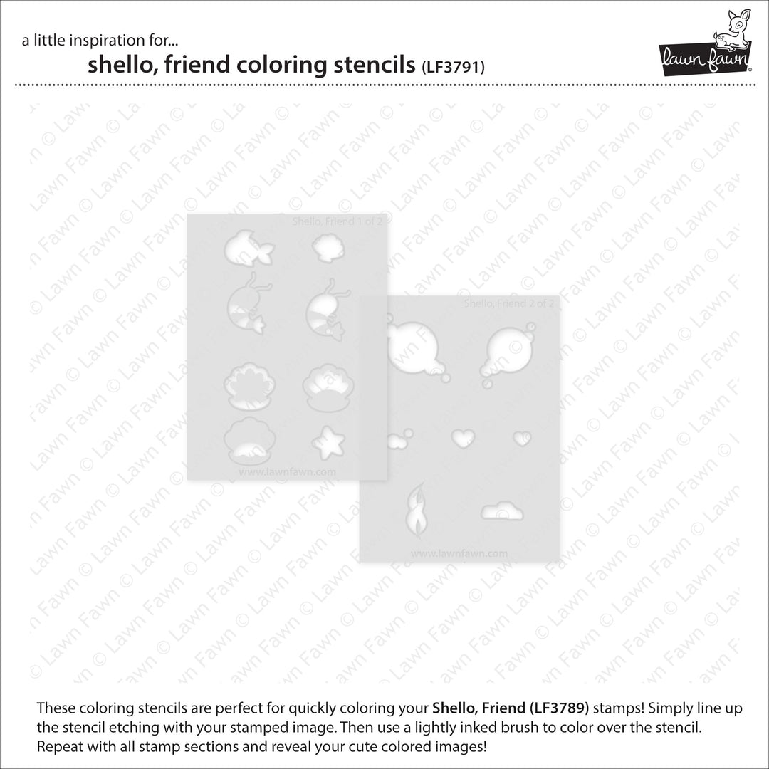 Lawn Fawn - LF3791 - Shello, Friend Coloring Stencils