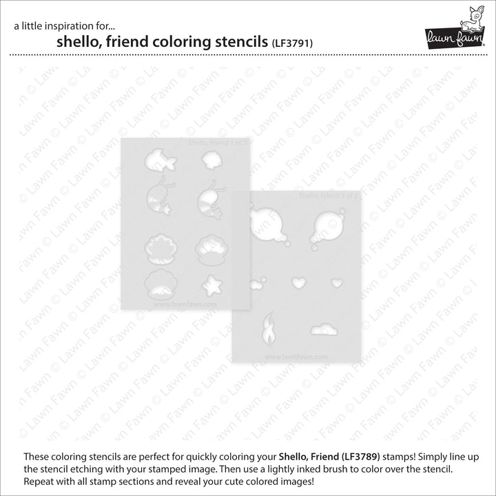 Lawn Fawn - LF3791 - Shello, Friend Coloring Stencils