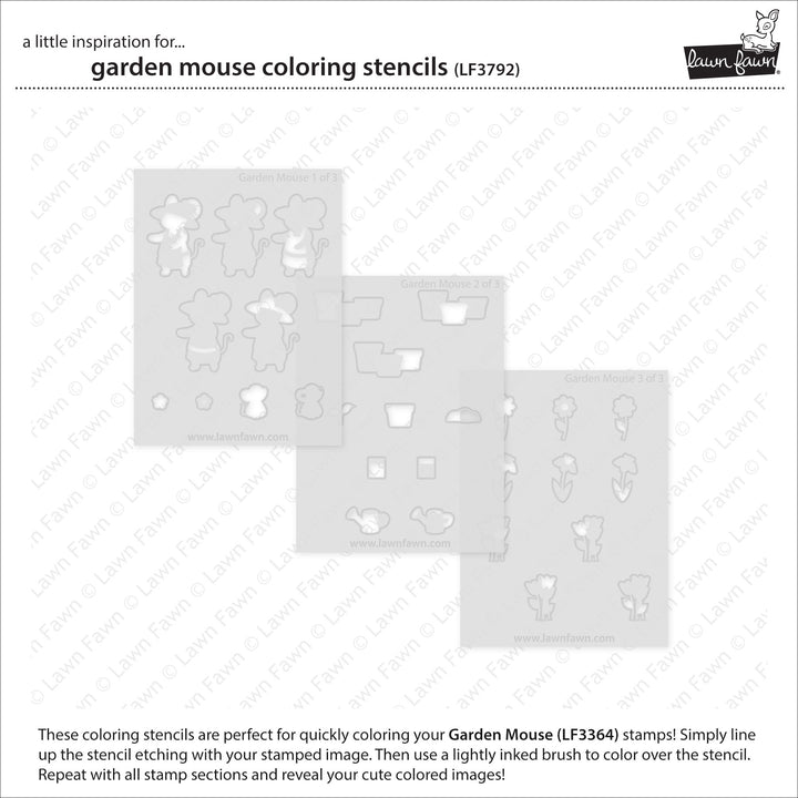 Lawn Fawn - LF3792 - Garden Mouse Coloring Stencils