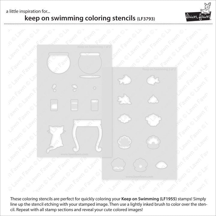 Lawn Fawn - LF3793 - Keep On Swimming Coloring Stencils