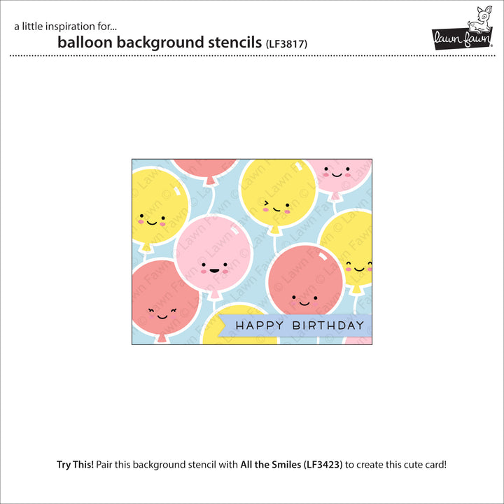 Lawn Fawn - LF3817 - Balloon Background Stencils
