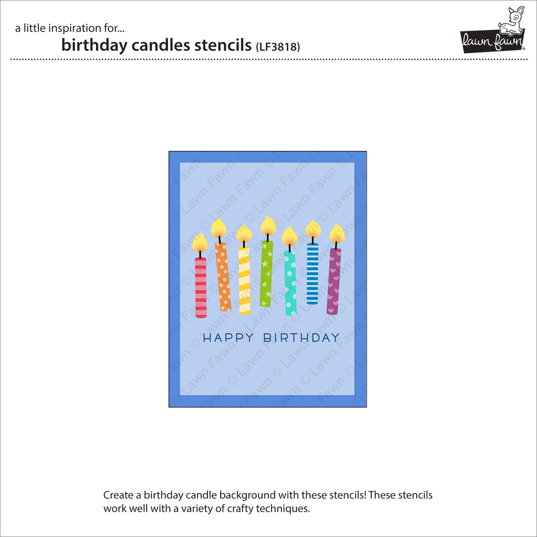 Lawn Fawn - LF3818 - Birthday Candles Stencils