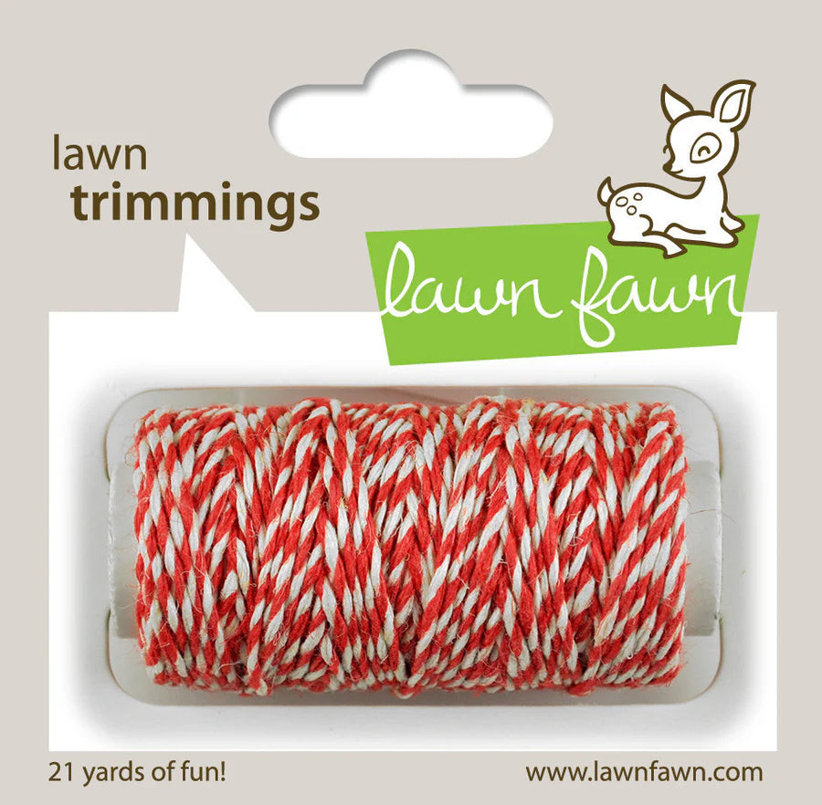 LF0397 Hemp Cord 1mm - Peppermint Red & White