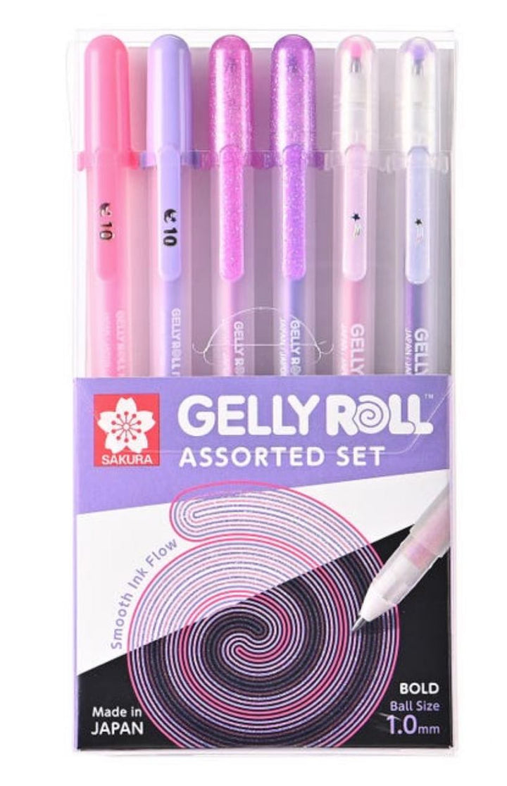 Sakura Gelly Roll Gel Pens 6pc Set Pink & Purple Assorted