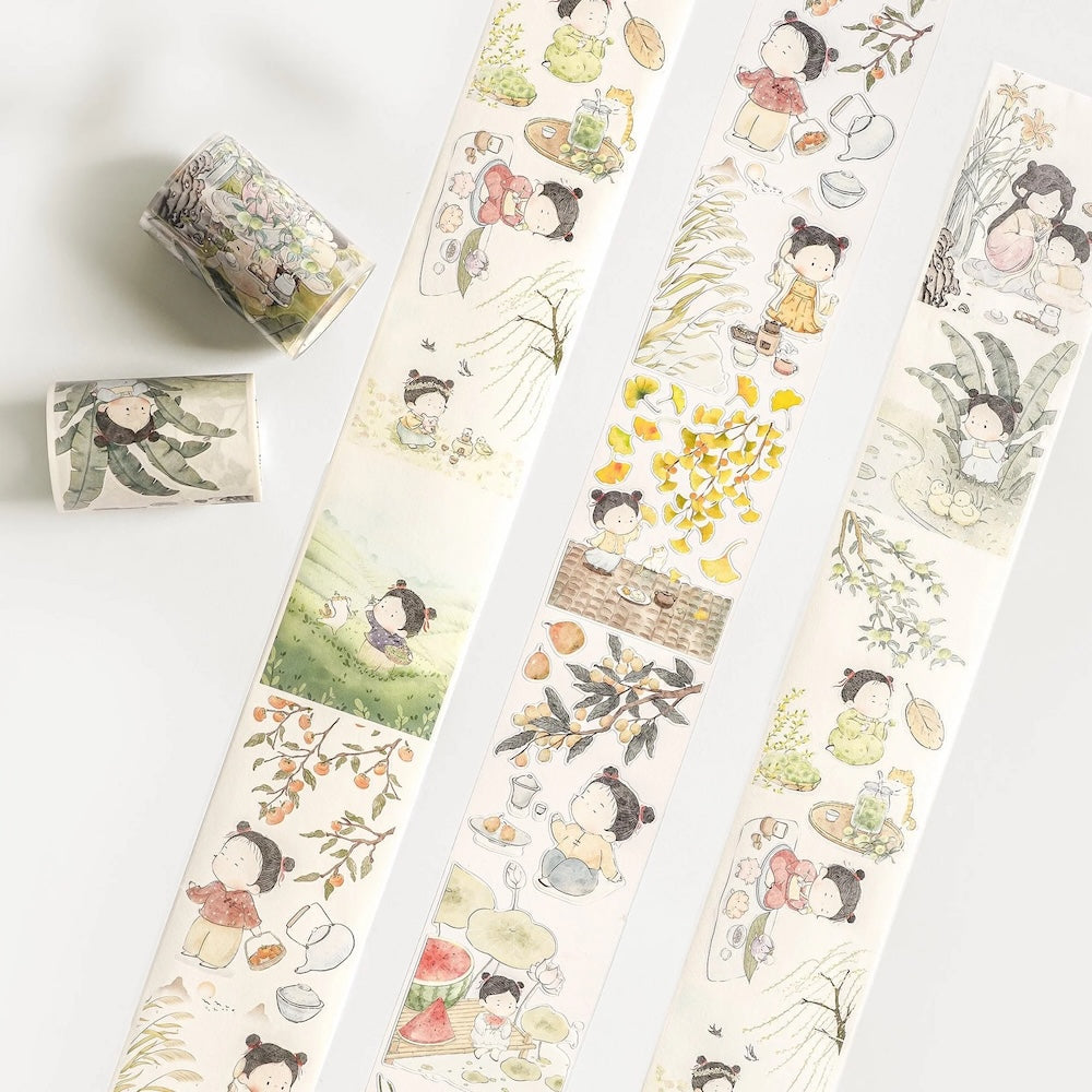Pre-cut Childhood Chimes Wide Washi/PET Tape