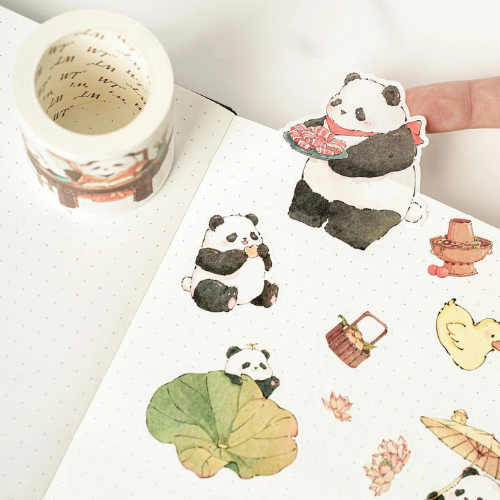 Panda Pilgrimage Washi Tape Sticker Set of 3 Rolls sticker example