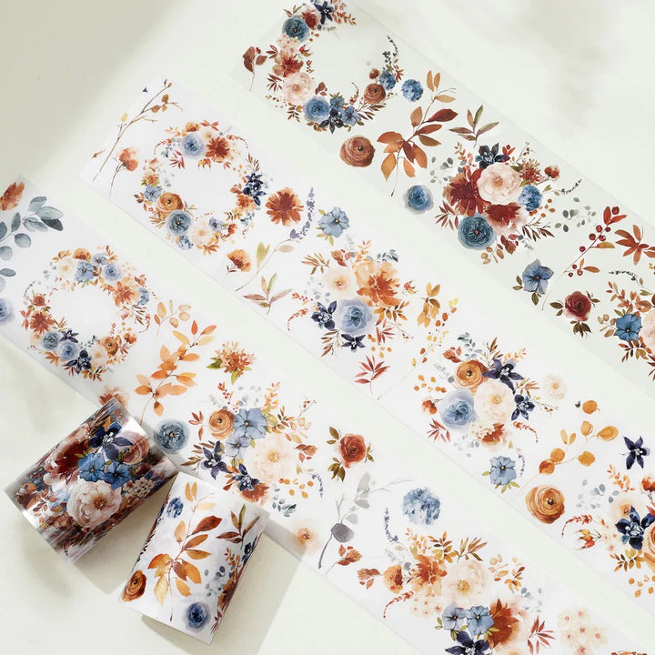 the washi tape shop dusty blue cinnamon wide washi pet tape