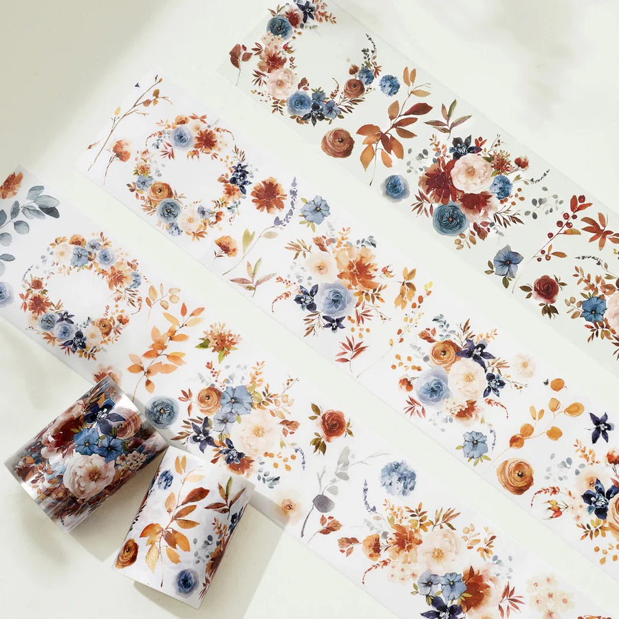 the washi tape shop dusty blue cinnamon wide washi pet tape