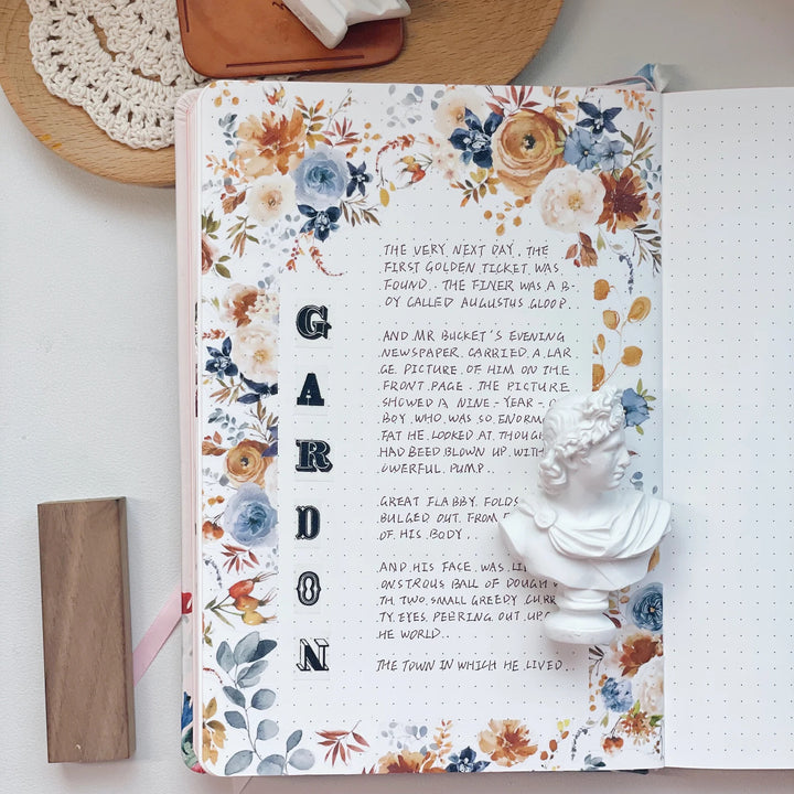 the washi tape shop dusty blue cinnamon wide washi pet tape journal spread